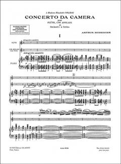 Concerto Da Camera Flute/Cor-Anglaise/Piano Reduction (Arthur Honegger) 