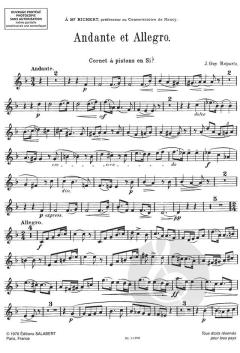 Andante et Allegro Pour Cornet a Pistons En Sib E von Joseph Guy Ropartz 