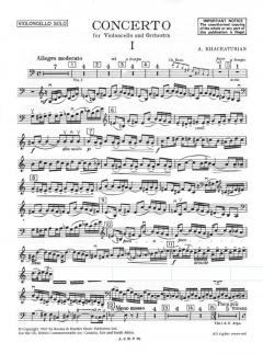 Konzert für Violoncello und Orchester von Aram Chatschaturjan im Alle Noten Shop kaufen