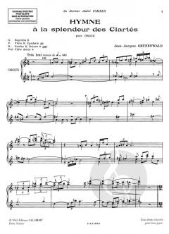Hymne A La Splendeur Des Clartes Orgue von Jean Jacques Grunenwald 