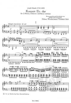 Konzert Es-Dur von Joseph Haydn für 2 Hörner und Orchester und B.c.