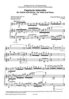 Capriccio interroto op. 93 von Krzysztof Meyer für Violine und Klavier im Alle Noten Shop kaufen