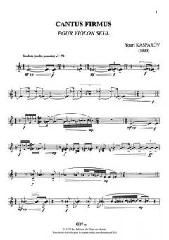 Cantus firmus von Yuri Kasparov für Violine solo im Alle Noten Shop kaufen