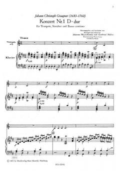 Konzert Nr. 1 D-Dur von Christoph Graupner für Trompete (in D), Streicher und B.c. im Alle Noten Shop kaufen