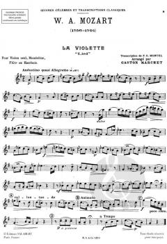 La Violette Flute Ou Hautbois Ou Violon von Wolfgang Amadeus Mozart 