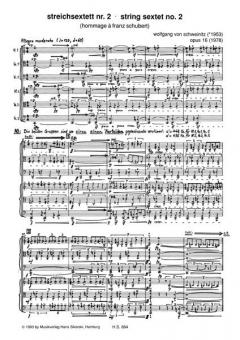 Streichsextett Nr. 2 op. 16 von Wolfgang von Schweinitz im Alle Noten Shop kaufen (Partitur)