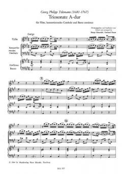 Triosonate A-Dur von Georg Philipp Telemann für Flöte, konzertierendes Cembalo und B.c. im Alle Noten Shop kaufen