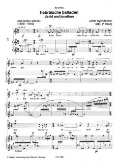 Hebräische Balladen nach Gedichten von Else Lasker-Schüler von Ulrich Leyendecker 