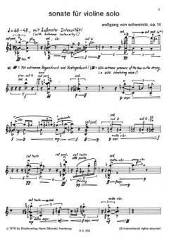 Sonate op. 14 von Wolfgang von Schweinitz für Violine solo im Alle Noten Shop kaufen
