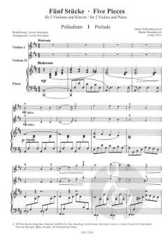 5 Stücke von Dmitri Schostakowitsch für 2 Violinen und Klavier im Alle Noten Shop kaufen