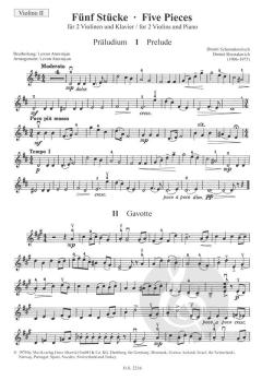 5 Stücke von Dmitri Schostakowitsch für 2 Violinen und Klavier im Alle Noten Shop kaufen