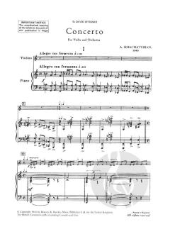 Konzert für Violine und Orchester von Aram Chatschaturjan im Alle Noten Shop kaufen