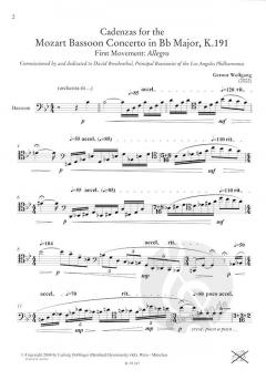 Kadenz zu W.A.Mozart Fagottkonzert in B-Dur (Gernot Wolfgang) 