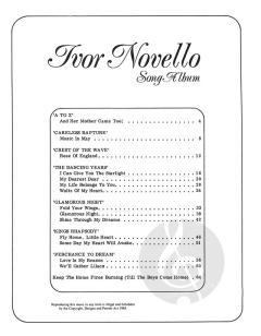 Ivor Novello Song Album 