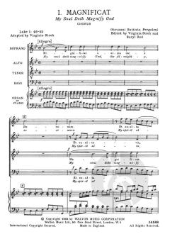 The Magnificat (Vocal Score) (Giovanni Battista Pergolesi) 