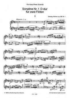 3 Sonatinen op. 98 von Stanley Weiner für 2 Flöten im Alle Noten Shop kaufen