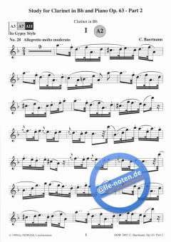 Etüde op. 63, 2. Teil von Carl Baermann für Klarinette in B und Klavier im Alle Noten Shop kaufen