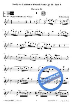 Etüde op. 63, 3. Teil von Carl Baermann für Klarinette in B im Alle Noten Shop kaufen