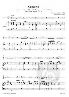 Konzert für Sopranblockflöte, Streicher und Basso continuo in F-Dur (Giuseppe Sammartini) 