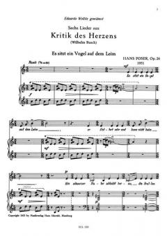 6 Lieder aus 'Kritik des Herzens' op. 26 von Hans Poser 