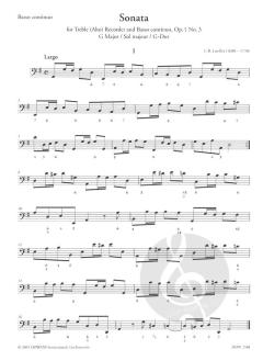 Sonate für Altblockflöte und Basso continuo op. 1 Nr. 3 in G-Dur (Jean Baptiste Loeillet 'de Gant) 