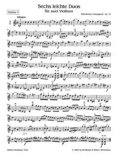 6 leichte Duos op. 14 von Bartolommeo Campagnoli 