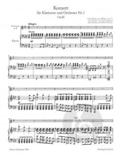Klarinettenkonzert Nr.1 f-Moll op. 73 von Carl Maria von Weber 