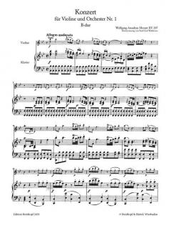 Violinkonzert B-Dur KV 207 von Wolfgang Amadeus Mozart im Alle Noten Shop kaufen - EB2431