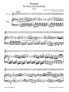 Hornkonzert Es-Dur KV 447 von Wolfgang Amadeus Mozart für Horn und Klavier