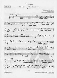 Hornkonzert Nr. 2 D-Dur Hob VIId:4 von Joseph Haydn für Horn und Klavier