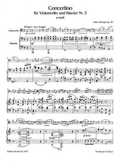 Concertino Nr. 3 a-moll op. 46 von Julius Klengel 