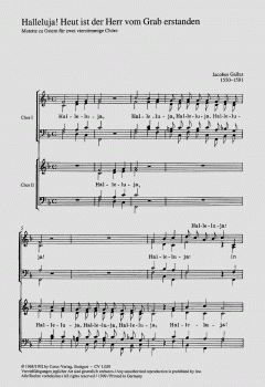 Halleluja! In deiner Auferstehung (Jacob Gallus) 