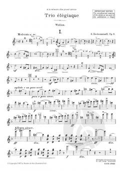 Trio élégiaque op. 9 - Revised version 1907 (Sergei Rachmaninow) 