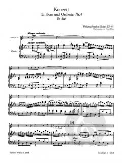 Hornkonzert Es-Dur KV 495 von Wolfgang Amadeus Mozart für Horn und Klavier