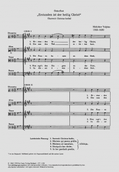 Erstanden ist / Surrexit Christus (Melchior Vulpius) 