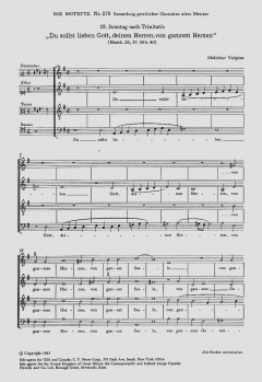 Du sollst lieben Gott, deinen Herren, von ganzem Herzen (Melchior Vulpius) 