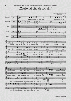 Zweierlei bitt ich von dir (Andreas Hammerschmidt) 