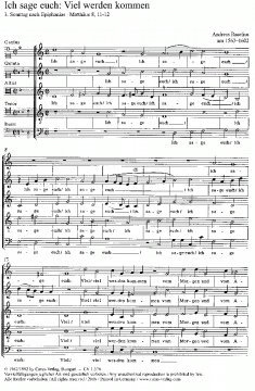 Ich sage euch: Viel werden kommen (Andreas Raselius) 
