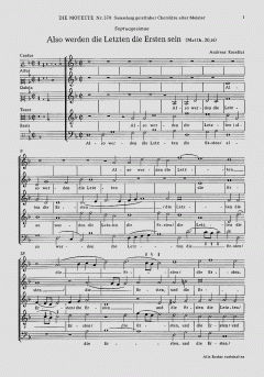 Also werden die Letzten die Ersten sein (Andreas Raselius) 