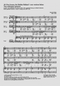 Nun komm, der Heiden Heiland SWV301 von Heinrich Schütz 