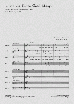 Ich will des Herren Gnad lobsingen (Michael Praetorius) 