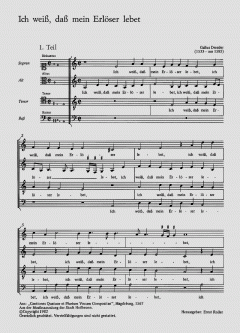 Ich weiss, dass mein Erlöser lebet (Gallus Dressler) 