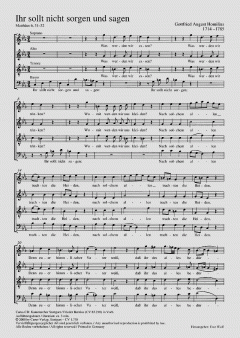Ihr sollt nicht sorgen und sagen (Gottfried August Homilius) 