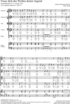 Freue dich des Weibes op. 2 (Johann Hermann Schein) 