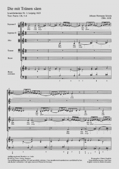 Die mit Tränen säen op. 3 (Johann Hermann Schein) 