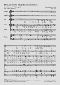 Herr, lass meine Klage op. 17 (Johann Hermann Schein) 