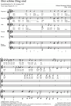 Drei schöne Dinge sind op. 20 (Johann Hermann Schein) 