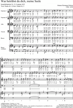Was betrübst du dich, meine Seele op. 21 (Johann Hermann Schein) 