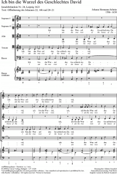 Ich bin die Wurzel des Geschlechtes David op. 24 (Johann Hermann Schein) 