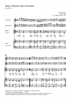 Tauet, Himmel, den Gerechten (Johann Crüger) 